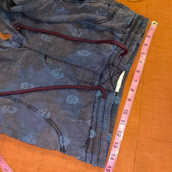 Anthropologie S Blue Cargo Jogger Pants Sz Small Floral Print Drawstring Waist W - Picture 6 of 10